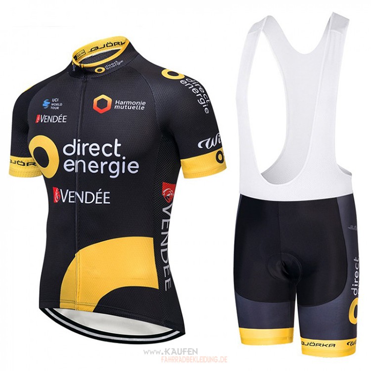 Direct Energie Kurzarmtrikot 2018 Und Kurze Tragerhose Shwarz Und gelb